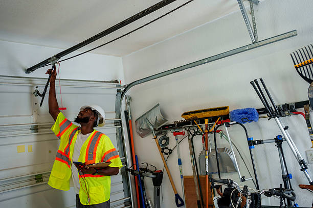 Professional Garage Door technician working in North Prairie, WI
